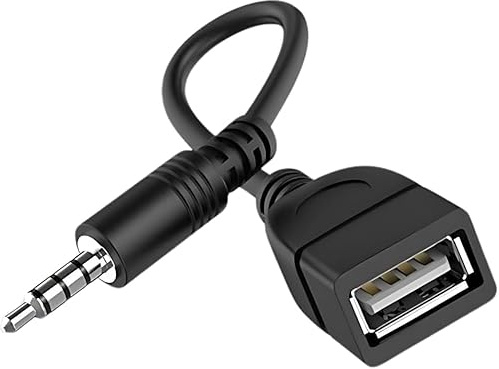 3.5mm Male AUX Audio Plug Jack To USB 2.0, USB to 3.5mm Jack Adapter, AUX to USB Female Audio Converter Adapter Cable Cord for Car Aux Port (Car Need Decoding Function)