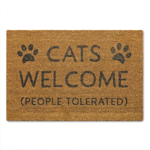 A1 Graphics Ltd Cats Welcome Doormat Funny Dog Lover Welcome Mat Pet Owner Door Mat Natural Coir Entrance Mat Housewarming Gift for Dog Owners