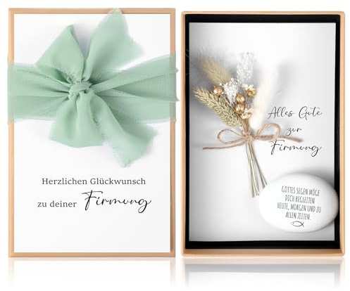 Hestya Firmung Geschenkset mit Geldgeschenke Verpackung Kraftpapier, Firmung