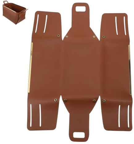 IMIKEYA Faltbare Braune Aufbewahrungsbox aus Pu Leder mit Griffen Moderner Organizer für Schreibtisch und Zuhause Kompakter Aufbewahrungskorb für Büro und Zimmer