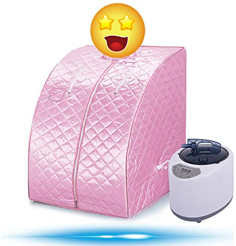 Cabine de sauna vapeur Sauna Maison Portable Mobile Hammam et Sauna (Rose)
