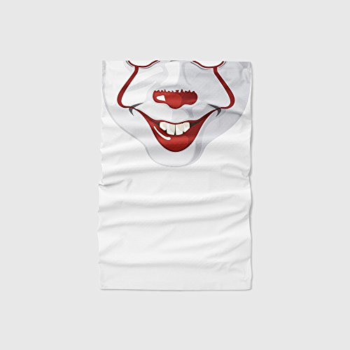 Oedim Clown IT Halstücher | nahtlos | 25 x 48 cm | bedruckt | Halloween, weiß, 25x48cm