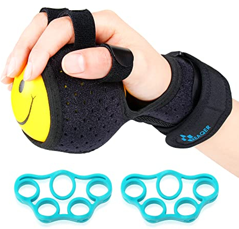 REAQER Finger Trainingsgerät, Finger Geräte Trainingsgeräte Ball Splint Hand Hemiplegie Rehabilitation Training Hand Einstellbare Finger Handgelenk orthotics Trainingsgerät