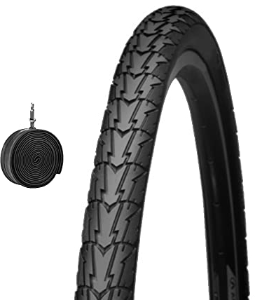DEESTONE 1 Reifen schwarz + 1 Schlauch für Fahrrad Fahrrad City Bike Trekking 700 x 35 28 1 5/8 3/8 (37 – 622)