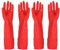 YSLON Rubber Cleaning Gloves Kitchen Dishwashing Glove 2-Pairs and Cleaning Cloth 2-Pack,Waterproof Reuseable.(Red, Small)