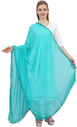 Phagun Indian Women Chiffon Dupatta Neck Wrap Long Stole Scarves Chunni-Green