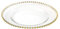 WedDecor Round Charger Plates Centerpiece Clear Glass with Beads Presentation Plate Set Dinner Table Decorations Weddings Banquets Christmas Dining Parties Tableware, 33cm, 1pc