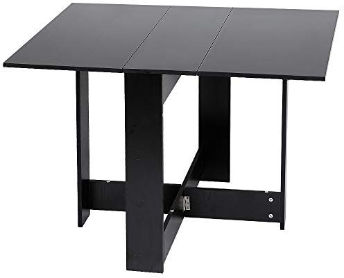 Wefun Faltbarer Esstisch mit Spanplatte, Arbeitsplatz zum Küche,Esszimmer 102,5 x 76 x 73 cm (schwarz)