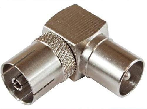 K M Electronics® Right Angle TV Aerial Plug Coax Cable Plug to Socket Adaptor Connector