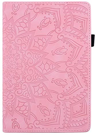 Aswant Cover Galaxy Tab S6 Lite 2020/2022 Custodia a Portafoglio Slot per Schede Flip Tablet Custodie con Porta Penna per Samsung Tab S6 Lite 10.4 SM-P610/SM-P615/P613/P619 Fiore Mandala Rosa
