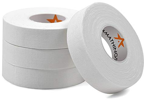 AMATHINGS 4 Rollen Klettertape 1,5cm breit in weiß ideales Fingertape und Sporttape für Klettern Bouldern Kraftsport Volleyball Kampfsport… (4X weiß zum Auffüllen)