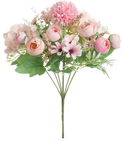COMIOR Deko Hortensie Rose Künstliche Blumen Halten, Geburtstagsdeko Hochzeit Wohnzimmer Wohnung Dekoration Muttertagsgeschenk Jahrestag Geburtstag Party Festival Geschenke für Freundin/Frau
