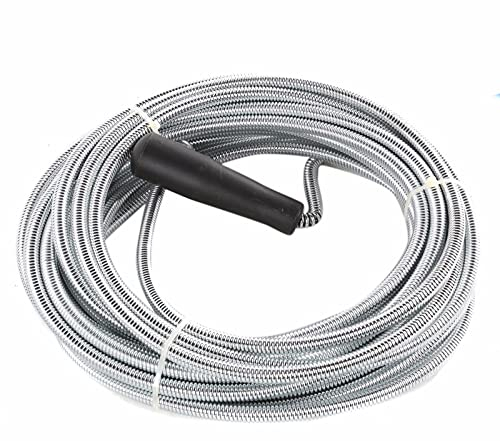 Flexible Spring Wire Sink & Drain Cleaner (2m) Hair Removal Tool Metal Snake Brush with Plastic Handle Drain Opener for Kitchen, Basins, Toilet, Bathroom, Bathtubs Sewers & Unclog