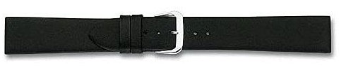 Eichmüller Uhrenarmband Nahtlos Nappaleder Kalbsleder in 10/12/14/16/18/20 mm (Schwarz, 16 mm)