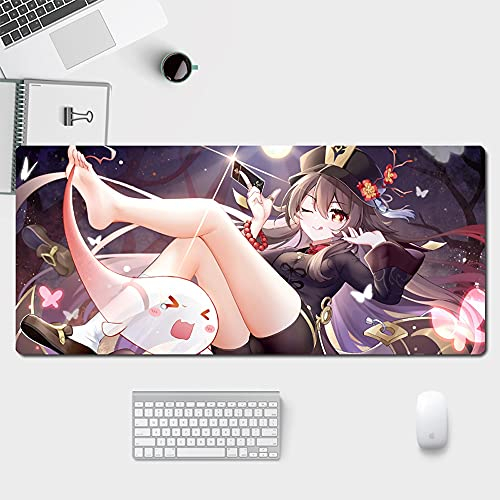 Zcciss Große Mauspad für Genshin-Auswirkungen Hu Tao Ghost, rutschfeste Gummi Base Gaming Anime Mauspad für Computer Home Office Lange Mauspad (Farbe : 700 * 300cm, Größe : 3cm)