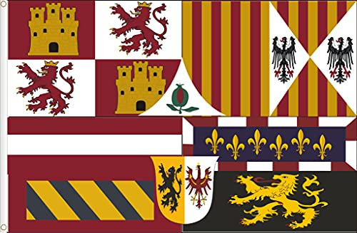 ESTANDARTE IMPERIAL ESPAÑA S. XVI. CARLOS V. RASO PREMIUM. TAMAÑO GRANDE 150X90 CM