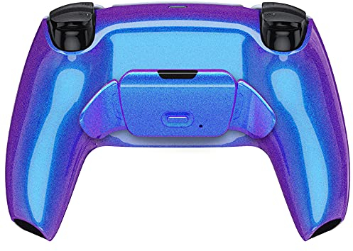 eXtremeRate Rise 2.0 Remap Kit Programmabile per ps5 Controller BDM-010/020,Palette Back Button Cover Posteriore per ps5 Joystick,2 Tasti Aggiuntivi per Joypad-Camaleonte Viola Blu