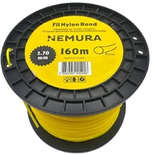 Nemura Fil Débroussailleuse Rond Ø: 2,70 mm, L: 160 m - Compatible avec d'autres marques - Haute durabilité - Qualité professionnelle - Marque Française