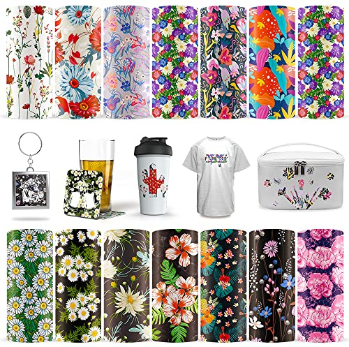 LUCKIGUCK Infusible Transfer Paper Sheets Bundle Pre-Printed Dyed Sublimation Paper Iron on T-Shirt and Mug (Type A, 11.5 * 30.5cm)