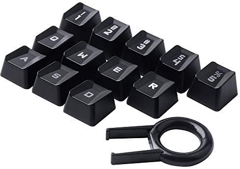 Performance Gaming keycaps Replacement for Romer-G Switch Logitech G310 G413 G613 G810 K840 G910 Mechanical Keyboard … (Black -12 keys)