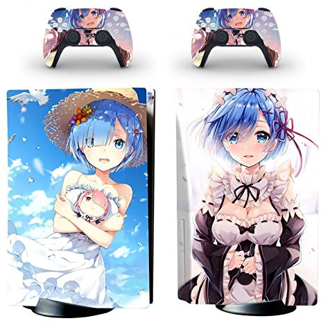 FXCON Anime Aufkleber Skin Für PS5 Disk Edition Konsole Und 2 Controller Vinyl Cover Skins Wraps, Blasenfrei, Langlebig, Kratzfest 48171 Blasenfrei