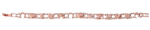 Joyara Lucky Bracelet with Blue Evil Eye in Rose Gold 8