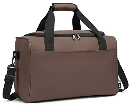 KONO Handgepäck 40x20x25 Ryanair Handgepäck Tasche für Flugzeug Reisetasche Gepäck Weekender Große Maximal Handgepäck für Herren und Damen mit Schultergurt (Braun)