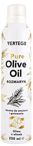 VERTEGO Nativ Olivenöl Spray - Non Stick Olive Oil Cooking Spray - Öl Spray Sprühöl zum kochen - Trennspray zum backen - Ölspray zum kochen - Backspray Trennspray Grill - 1 x 250 ml - Rosmarin