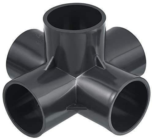 PATIKIL 40mm ID U-PVC Tubo Montajes, 5 Vías Codo Lateral Salida Muebles Grado Accesorios Tubería Conector para Jardín Riego Almacenamiento Marco