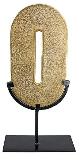 GILDE modere Deko Skulptur aus Aluminium Zero - Deko Objekt Zahl Nummer 0 Null - Farbe: Gold - Höhe 29 cm