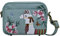 Anna by Anuschka Damen Women's Hand-Painted Leather Twin Zippered Crossbody Umhängetasche mit Zwei Reißverschlüssen, Llama Llama