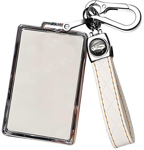 ontto Elegante Schlüsselhülle für BMW-Karten-Fernbedienung 5er-Serie, 535LE, 3er-Serie, X7, IX3, 8er-Serie, X5, 530LI, Autoschlüssel-Hülle, Weiß-L, Long-keychain