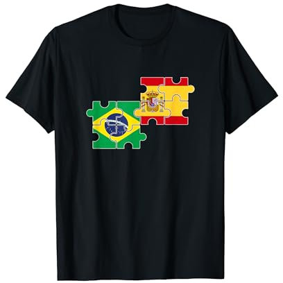 Brasil España Bandera Español Brasileño Camiseta