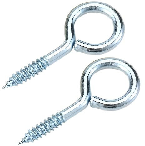 Qrity 20 Pièces Vis à Oeillet 16mm, à Bague Auto-Taraudeuse, Oeillets Ronds, Crochet en Métal Pour Bois, Fixation de Fils, Décoration Intérieure et Extérieure