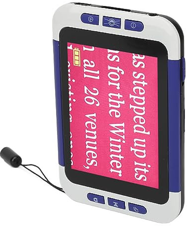 Loupe Numérique Portative, Loupe Vidéo électronique avec Lumière, Aides à la Lecture électroniques avec écran LCD HD de 5,0 Pouces, 26 Modes, Aides à Basse Vision (Prise UE)
