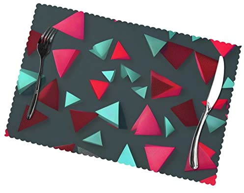 Tischsets, dreieckig, 30,5 x 45,7 cm, hitzebeständig, waschbar, 6 Stück