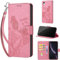 for iPhone XR Case, Embossed Premium PU Leather Folio Flip Notebook Wallet Cover Compatible with iPhone XR Phone Case [Magnet Closure][Kickstand][Card Slots], Pink Girl