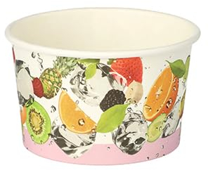 PAPSTAR Lot de 500 coupes à glace en carton rond 150 ml Ø 8,7 cm · 5,2 cm Fruits