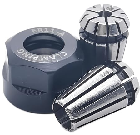 Him1my ER11 Spring Collet Nut Set - High Precision 1/8 Inch and 1/4 Inch for CNC Engraving Mechine/Lathe Milling Tool (1/4+1/8 Collet Nut Set)