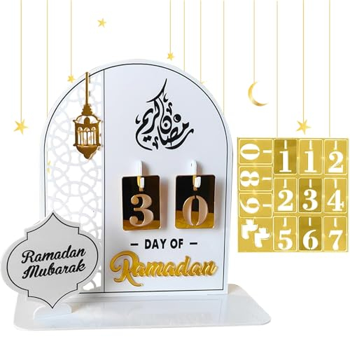 May Huang Ramadan Kalender Eid Mubarak Adventskalender Ramadan Kalender Kinder Eid Mubarak Dekoration Countdown kalender Ornament Gebet Ramadan Mubarak Deko Wohnzimmer Ramadan Geschenke für Kinder