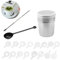 UtySty Kaffeeschablonen und Streuer, Latte Art, Werkzeug-Set mit Stift, Löffel, Kaffeemaschine, Dekoration, Vorlage für Zucker, Pulver, Dose, Blumenmousse, Magnoloran, Cappuccino, Kuchen