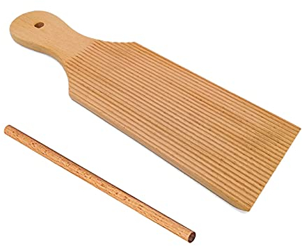 HOMEDEK Noodles Wooden Butter Table and Popsicles Easily Make Homemade Pasta and Non-Stick Butter Pasta Board Gnocchi Roller