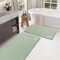 Lot de 2 tapis de salle de bain à séchage rapide – Tapis de bain antidérapant avec revers en caoutchouc – Tapis de bain fin et absorbant – Motif terre de diatomée – 40 x 60 cm + 40 x 120 cm – Vert