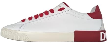 Dolce & Gabbana Portofino Vintage CS2203 AM779 89926 Herren Schuhe Weiß Rot 42,5, Weiß und Rot, 42.5 EU
