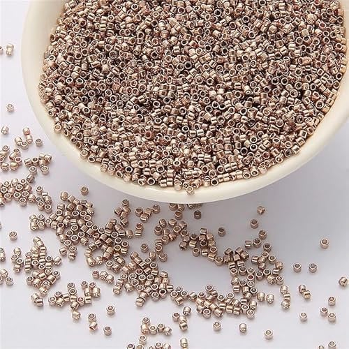 Glass seed beads, metallic Silver glass seed beads, are used to make mini-seed beads bracelets DIY pearl seed beads.(Rose gold)