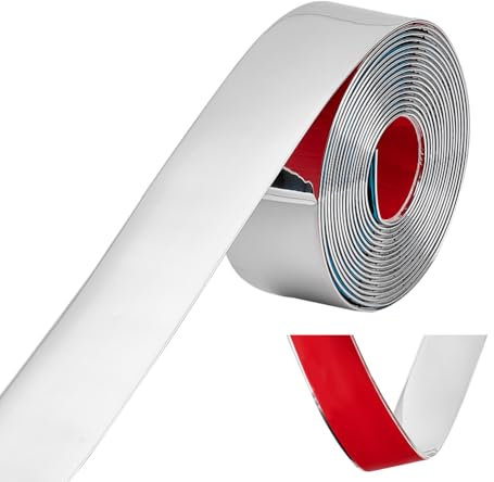 UNICRAFTALE 5m Garniture de Moulure Flexible PVC Garniture Murale Auto Adhésive Bordure de Carrelage Moulure de Plafond Décoller et Coller pour Protection D'Angle Mural Bande de Couture Étanche 50mm