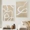 Ueiwffzo 2er Poster Set, Boho Deko Wand, Beige Modern Leinwand Bilder für Wohnzimmer, Premium Wandbilder Set Kunstdrucke für Schlafzimmer Arbeitszimmer Flur (50 x 70 cm)