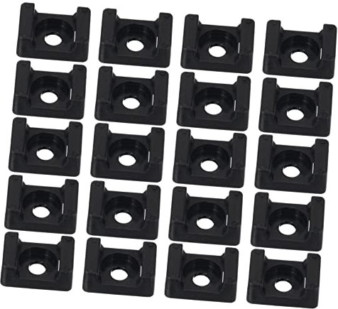 GAROZATION 120pcs Nylon Wire Holder Saddle Tie Mount Cable Tie Mount Screw Fix Seat for Black Cord Holder Stick Use in Home Electrical Wire Organization