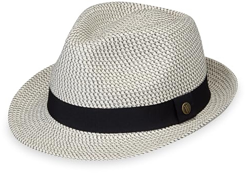 Wallaroo Charlie Trilby (Ivory/Black, Medium/Large) – Short Brim Fedora, Packable & Travel-Friendly, Unisex Sun Hat, Men & Women, Durable, On-the-Go Style for Everyday, Vacation & Outdoors