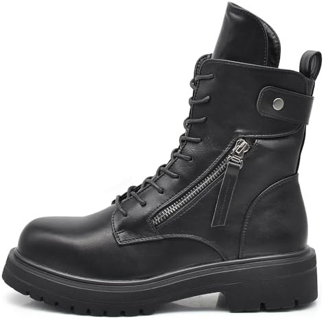 IF FASHION Stivali Stivaletti Anfibi Scarpe da Donna Con Platform Zip Cerniera MP731 nero N.41